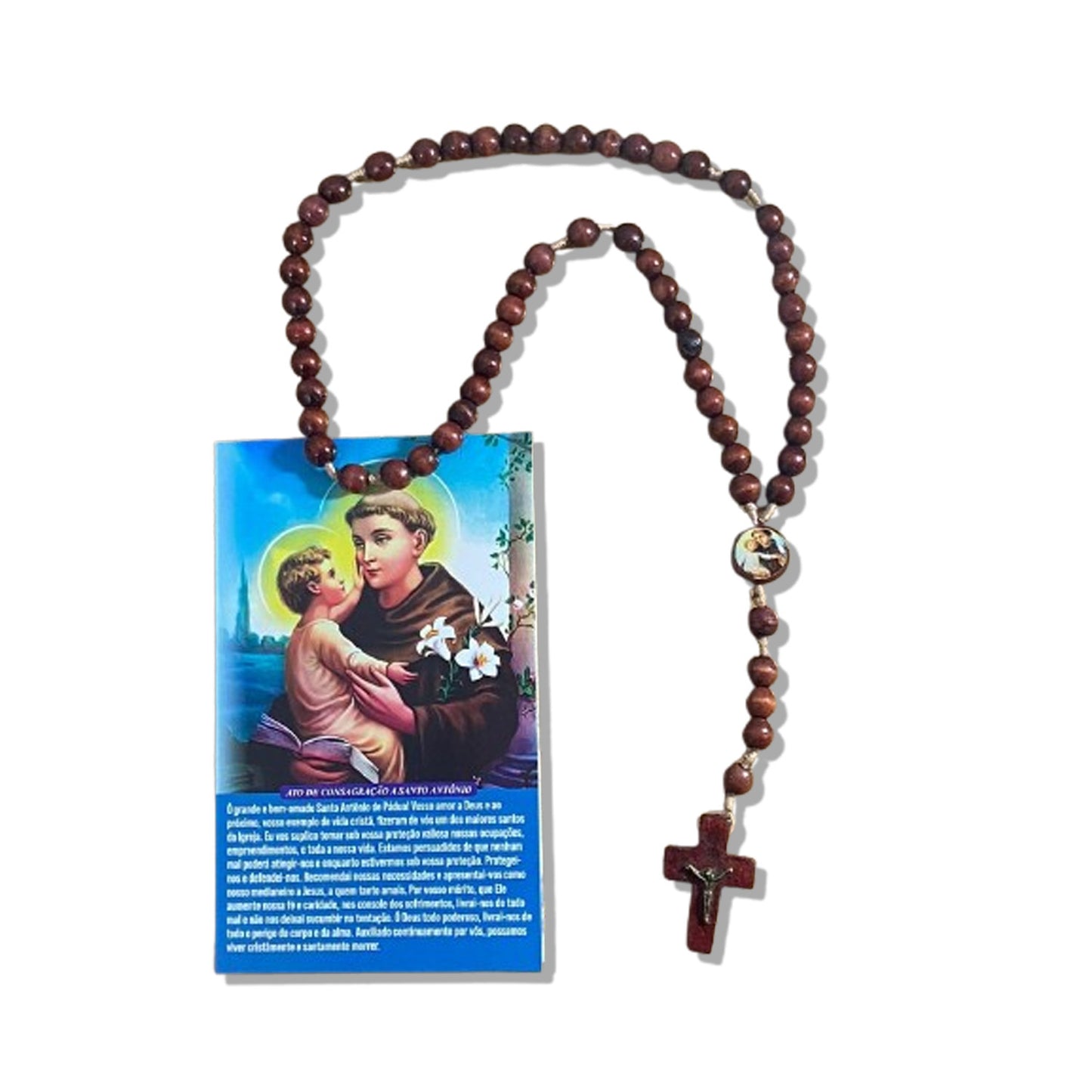 TERÇO DE MADEIRA SANTO ANTÔNIO 8MM MOD2 (3 UNIDADES)