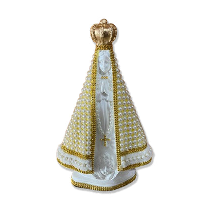IMAGEM DE GESSO NOSSA SENHORA APARECIDA PÉROLA BRANCA 23CM (1 UNIDADE)