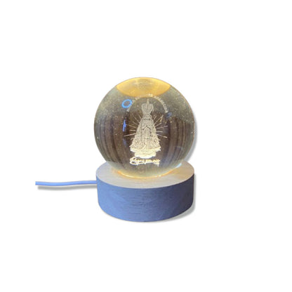LUMINÁRIA LED BOLA DE VIDRO NOSSA SENHORA APARECIDA (1 UNIDADE)