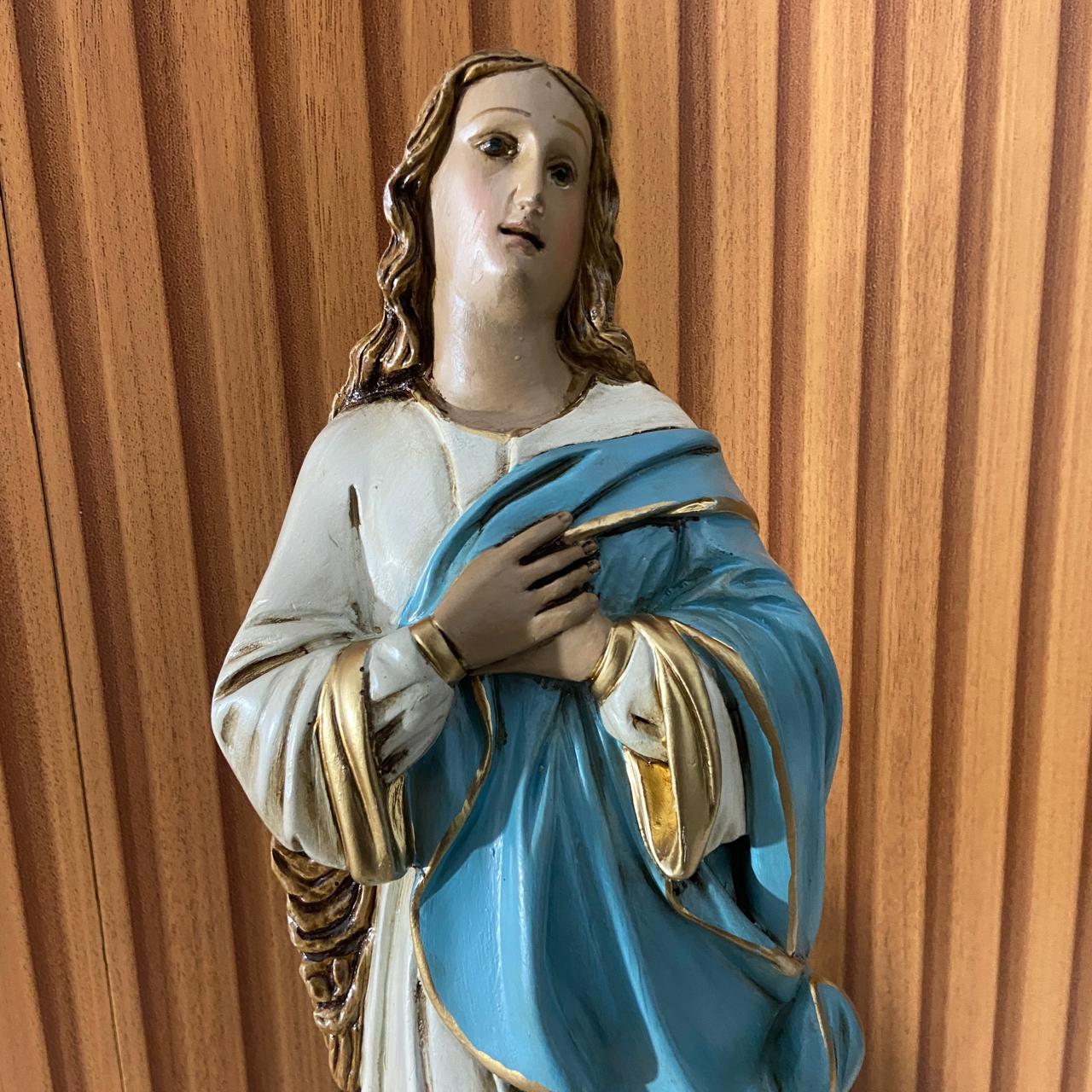 IMAGEM DE GESSO NOSSA SENHORA DA IMACULADA CONCEIÇÃO 40CM (1 UNIDADE)