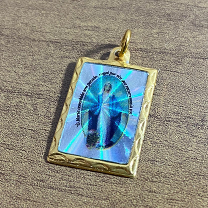 MEDALHA ALUMINIO QUADRADA NOSSA SENHORA DAS GRAÇAS  (12UNIDADES)