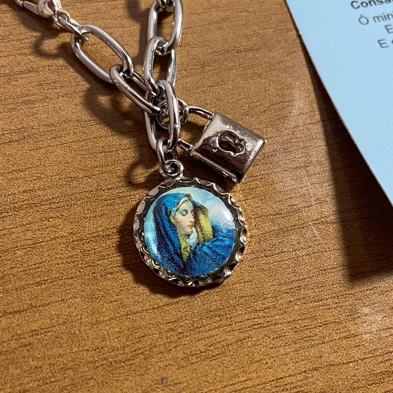 PULSEIRA CADEADO NOSSA SENHORA DAS DORES NA CARTELA (3 UNIDADES)