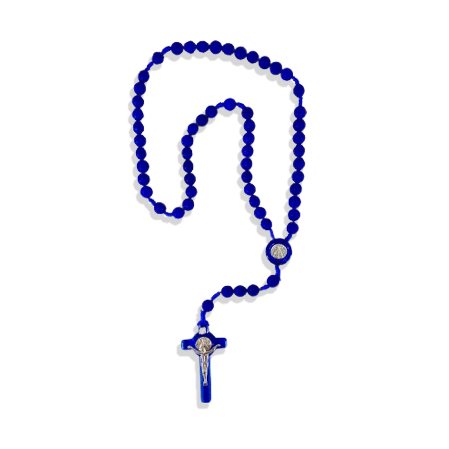 TERÇO CONTA DE ROSAS  AZUL 8MM (6 UNIDADES)