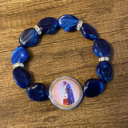 PULSEIRA PEDRARIAS COM MEDALHA RESINADA SÃO JOSÉ AFETUOSO (03 UNIDADES)