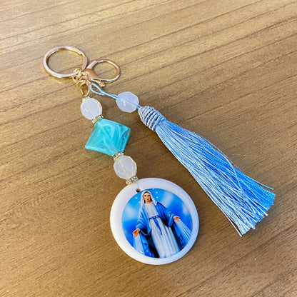 CHAVEIRO DE PEDRARIAS NOSSA SENHORA DAS GRAÇAS RESINADO (1 UNIDADE)