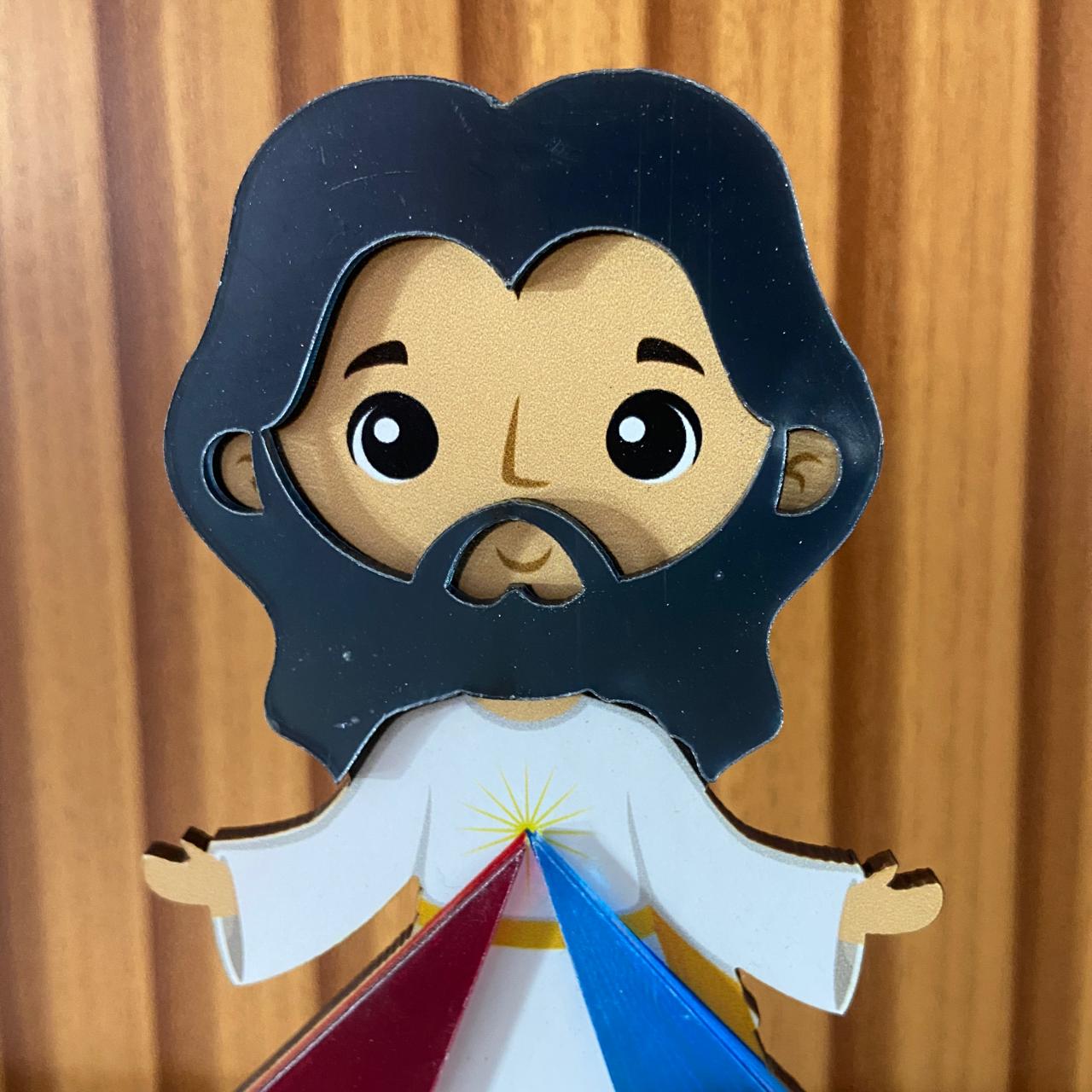 IMAGEM MDF INFANTIL COM ACRÍLICO JESUS MISERICORDIOSO 12CM (1 UNIDADE)