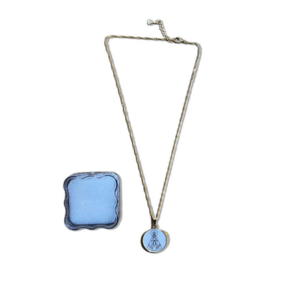 CORRENTE DOURADA MEDALHA ACRÍLICA NOSSA SENHORA APARECIDA  (3 UNIDADES)