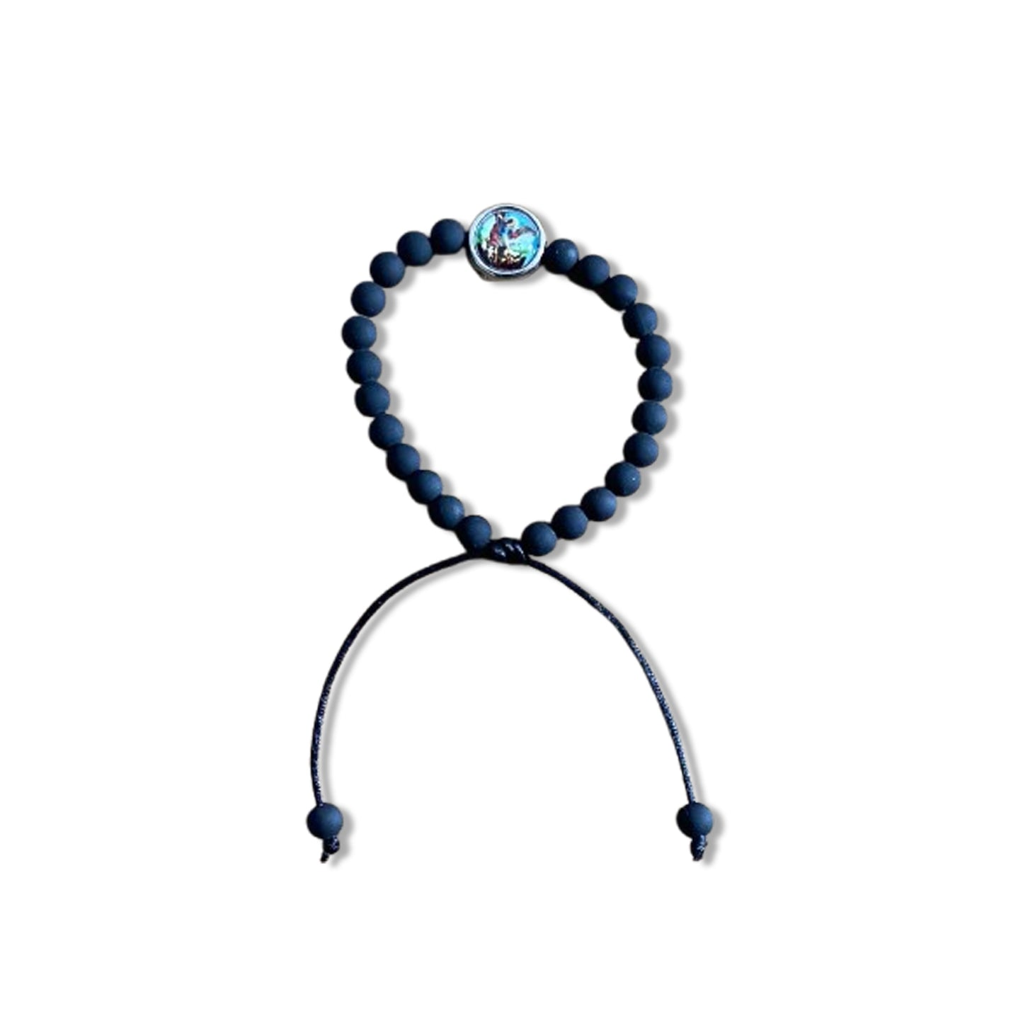 PULSEIRA EMBORRACHADA SÃO MIGUEL ARCANJO PRETA REGULÁVEL (6 UNIDADES)