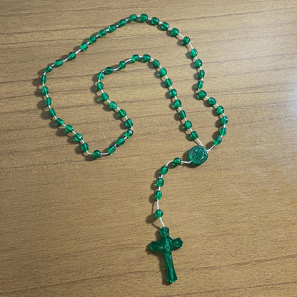 TERÇO ACRÍLICO G VERDE ESCURO BRILHOSO 6MM (12 UNIDADES)