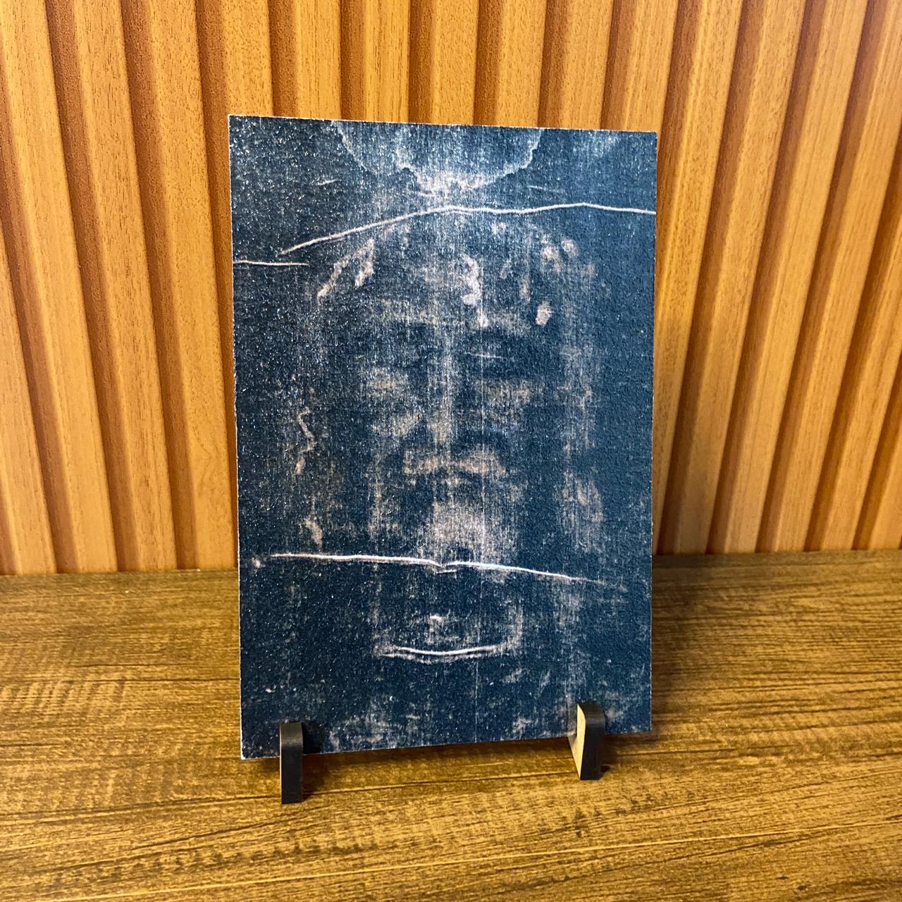 PLAQUINHA DE MESA MDF RESINADO SAGRADA FACE 19CM x 13CM  (1 UNIDADE)