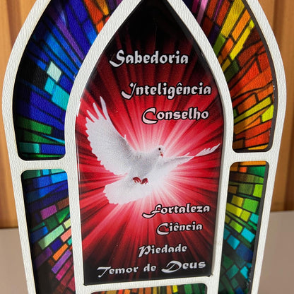 CAPELA MDF VITRAL DIVINO ESPÍRITO SANTO 18CM (1 UNIDADE)