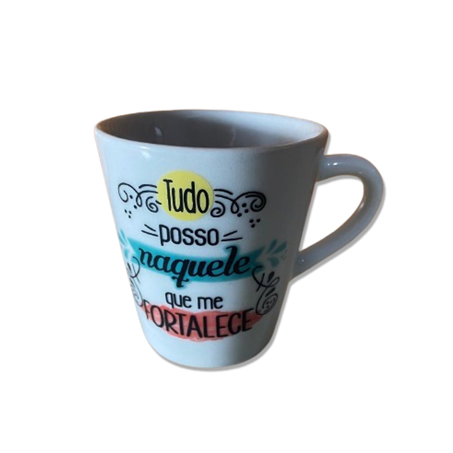 XÍCARA BRANCA TUDO POSSO NAQUELE... 120ML (1 UNIDADE)
