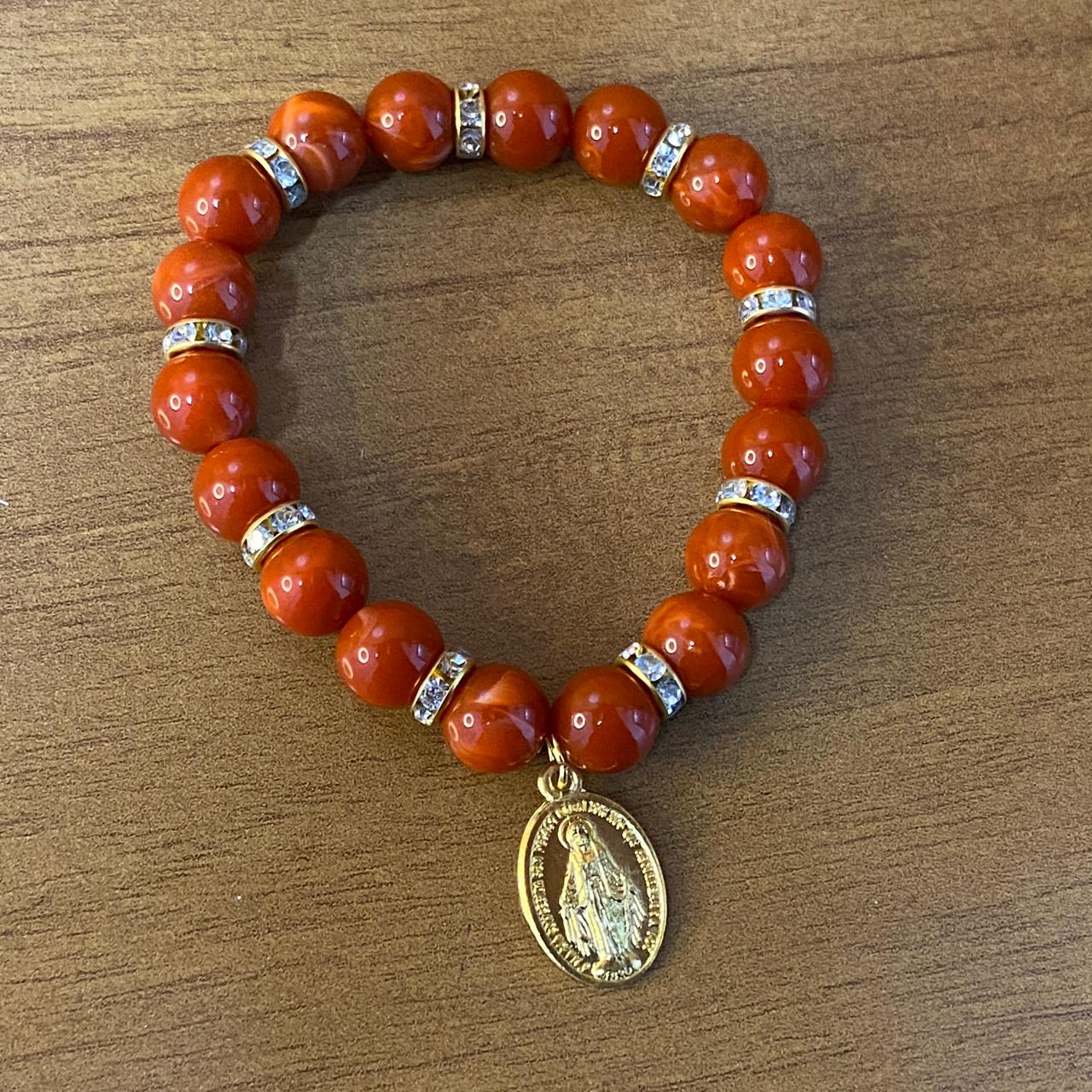 PULSEIRA PÉROLA NOSSA SENHORA DAS GRAÇAS 08MM MOD-2 (03 UNIDADES)