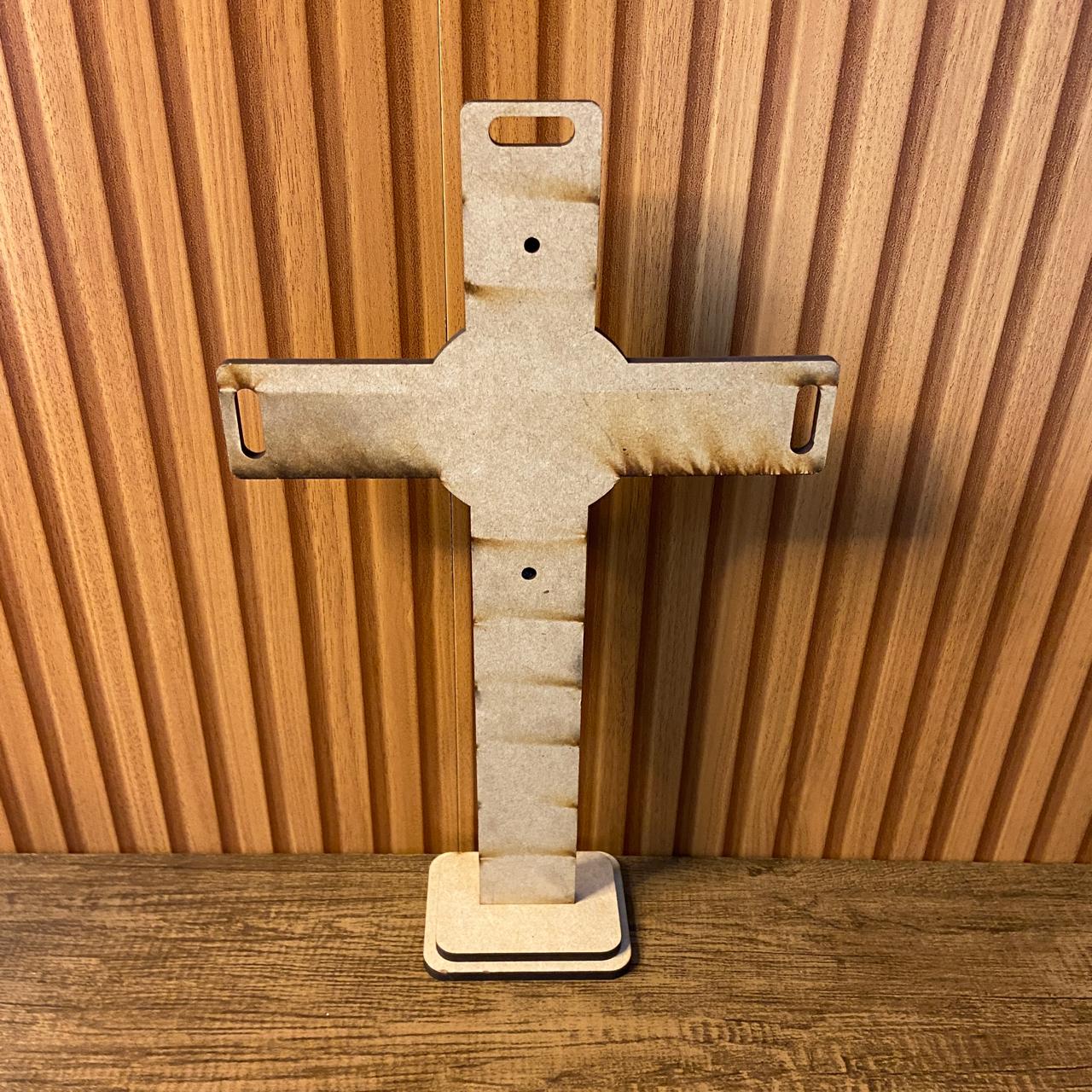 CRUCIFIXO MDF DE PAREDE E MESA MEDALHA SÃO BENTO 20CM (1 UNIDADE)