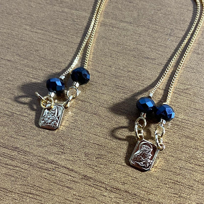 PULSEIRA ESCAPULARIO CRISTAL AZUL PETRÓLEO MOD2 (3 UNIDADES)