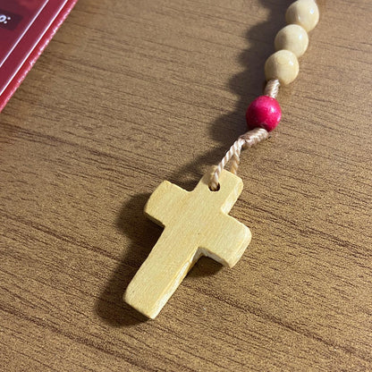 TERÇO DE MADEIRA MÃOS ENSANGUENTADAS DE JESUS SEM CRISTO 6MM MOD2 (3 UNIDADES)