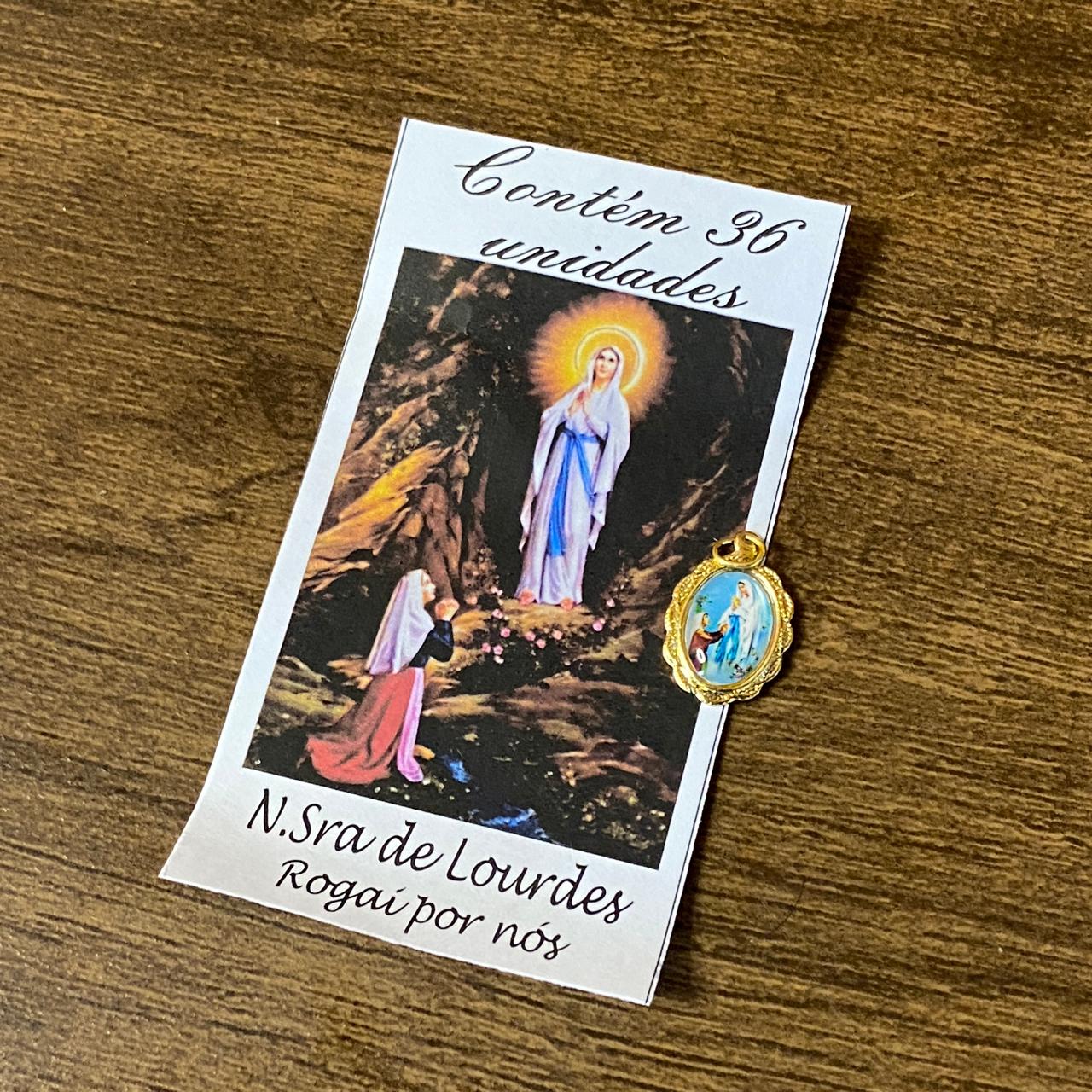 MEDALHA ALUMINIO NOSSA SENHORA DE LOURDES (36 UNIDADES)