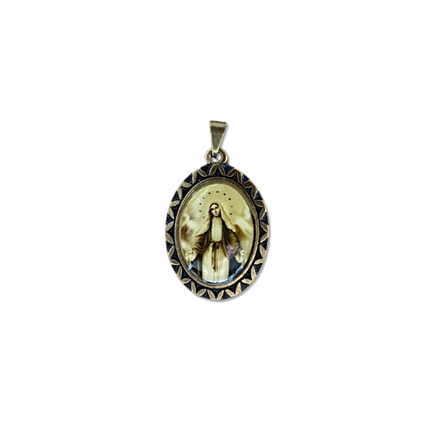 PINGENTE OURO VELHO RESINADO NOSSA SENHORA DAS GRAÇAS  (6 UNIDADES)