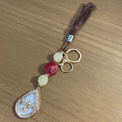 CHAVEIRO DE PEDRARIAS DIVINO ESPÍRITO SANTO GOTA COM STRASS (1 UNIDADE)