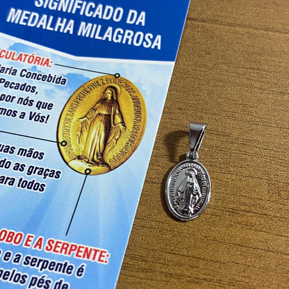 MEDALHA MILAGROSA AÇO INOX NOSSA SENHORA DAS GRAÇAS P (1 UNIDADE)