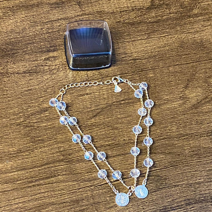 PULSEIRA ESCAPULÁRIO CRISTAL TRANSPARENTE MEDALHA SÃO BENTO  (3 UNIDADES)