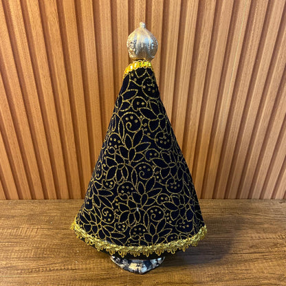IMAGEM DE GESSO NOSSA SENHORA APARECIDA COM MANTO 33CM (1 UNIDADE)