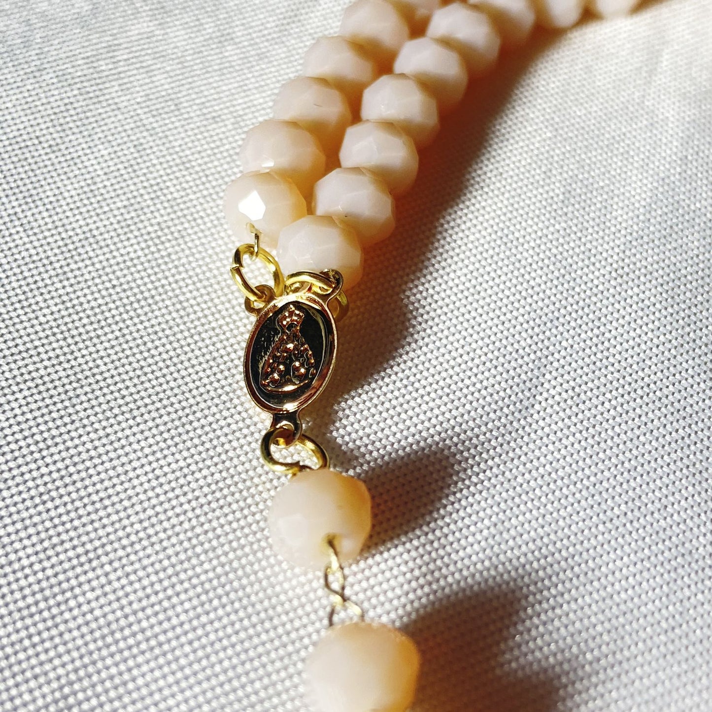 TERÇO PULSEIRA CRISTAL ROSÉ  (3 UNIDADES)