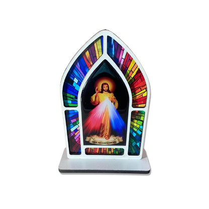 CAPELA MDF VITRAL JESUS MISERICORDIOSO 18CM (1 UNIDADE)