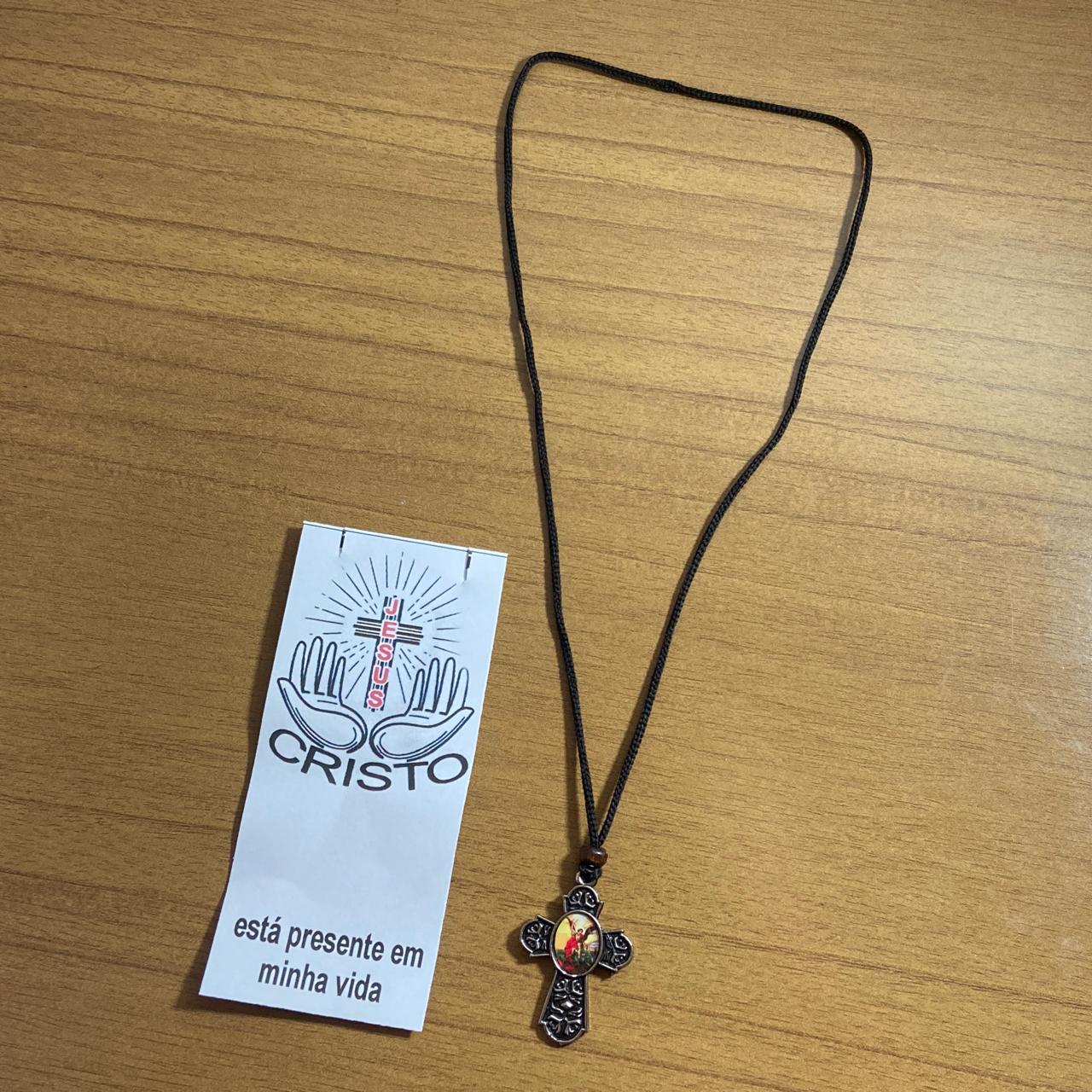 CORDÃO COM CRUZ RESINADA SAO MIGUEL ARCANJO ( 3 UNIDADES)