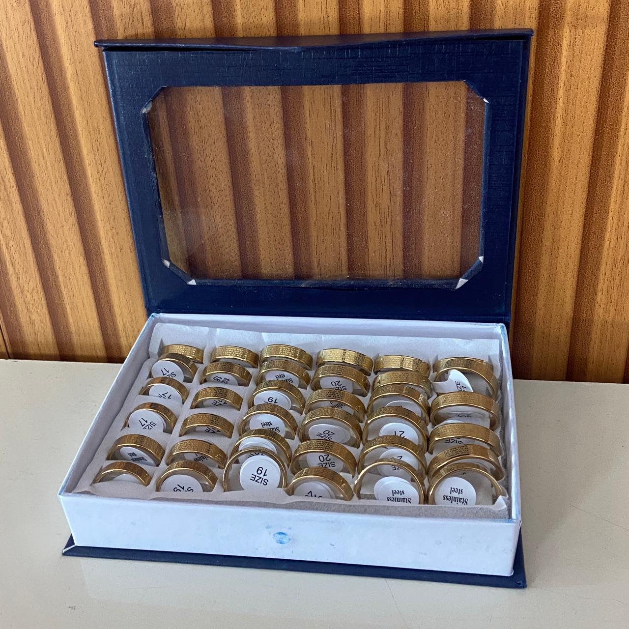 ANEL DOURADO ORAÇÃO PAI NOSSO MOD1 (36 UNIDADES)