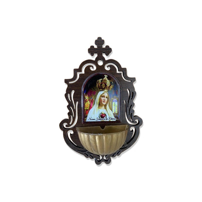 PORTA AGUA BENTA MDF NOSSA SENHORA DE FÁTIMA 16CM (1 UNIDADE)