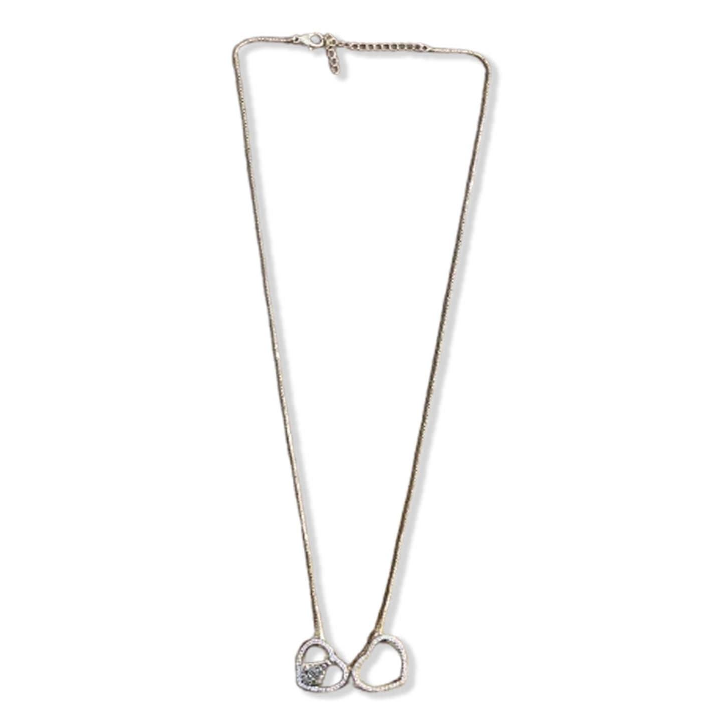 COLAR DOURADO NOSSA SENHORA APARECIDA E CORAÇÃO COM STRASS   (1 UNIDADE)