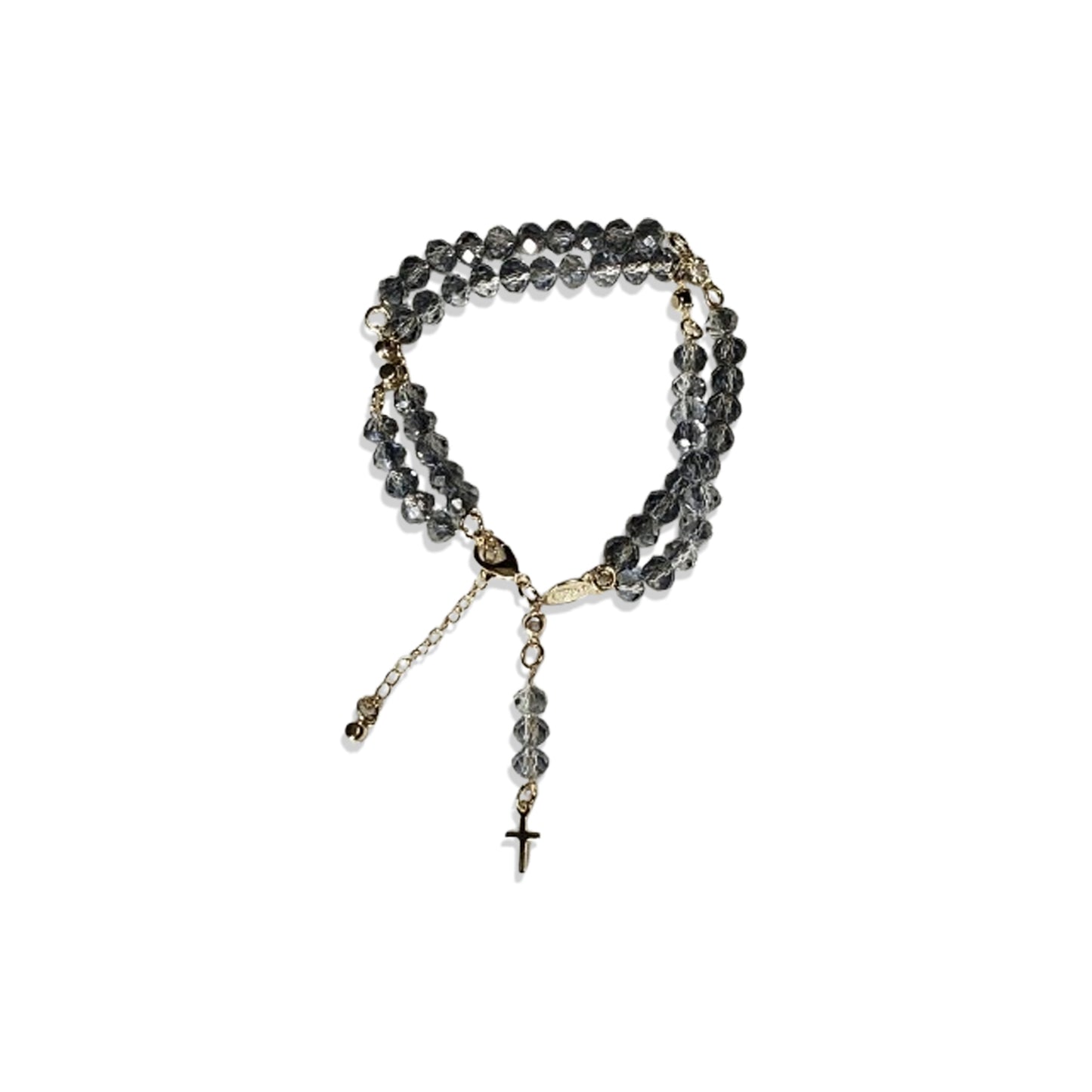 TERÇO PULSEIRA CRISTAL FURTA-COR ESCURO (3 UNIDADES)