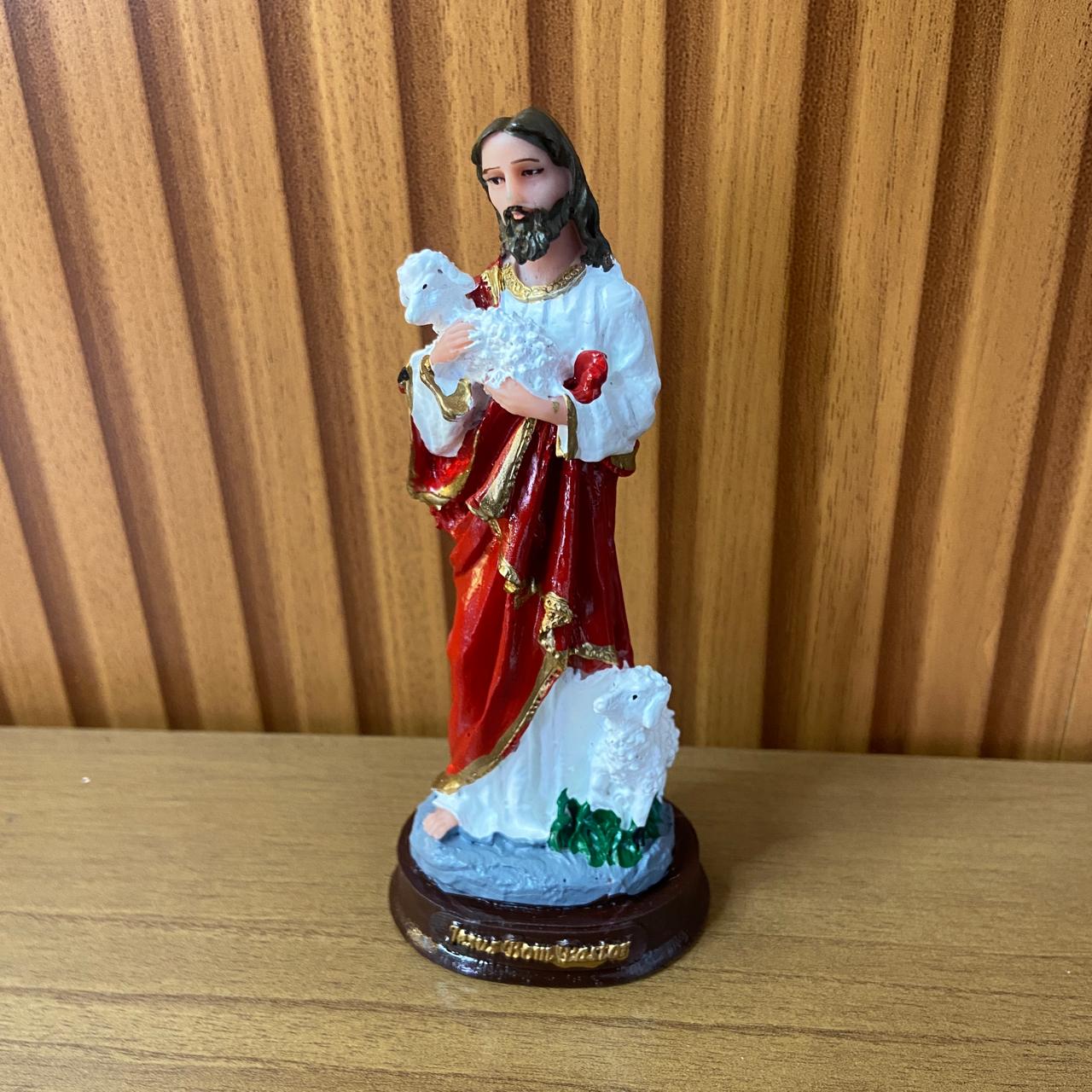 IMAGEM DE RESINA NACIONAL JESUS BOM PASTOR 13CM (1 UNIDADE)