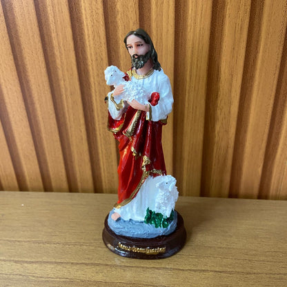 IMAGEM DE RESINA NACIONAL JESUS BOM PASTOR 13CM (1 UNIDADE)