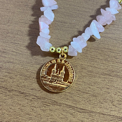 PULSEIRA CRISTAL ROSA NOSSA SENHORA APARECIDA  ( 1 UNIDADE)