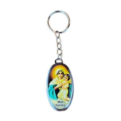 CHAVEIRO METAL OVAL RESINADO MÃE RAINHA  (6 UNIDADES)