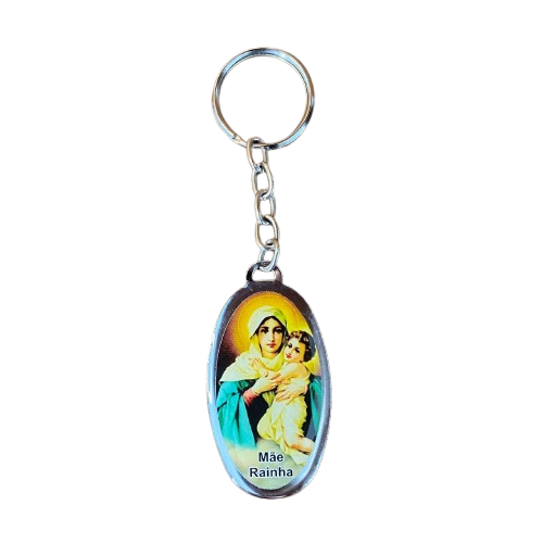CHAVEIRO METAL OVAL RESINADO MÃE RAINHA  (6 UNIDADES)