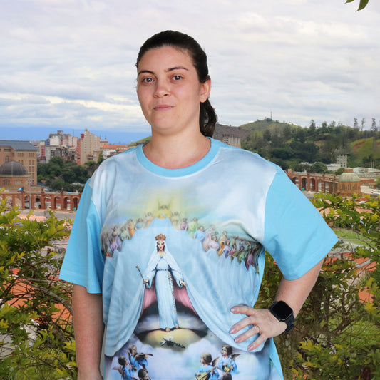 CAMISETA AZUL NOSSA SENHORA DOS ANJOS TAMANHO GG  (1 UNIDADE)