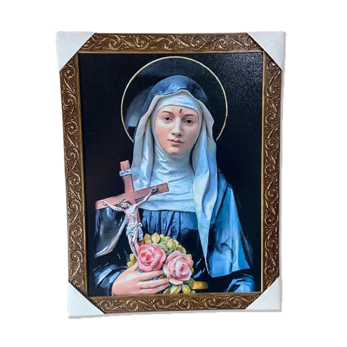 QUADRO COM MOLDURA RESINADO SANTA RITA  44CMX34CM (1 UNIDADE)