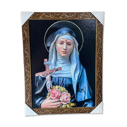 QUADRO COM MOLDURA RESINADO SANTA RITA  44CMX34CM (1 UNIDADE)