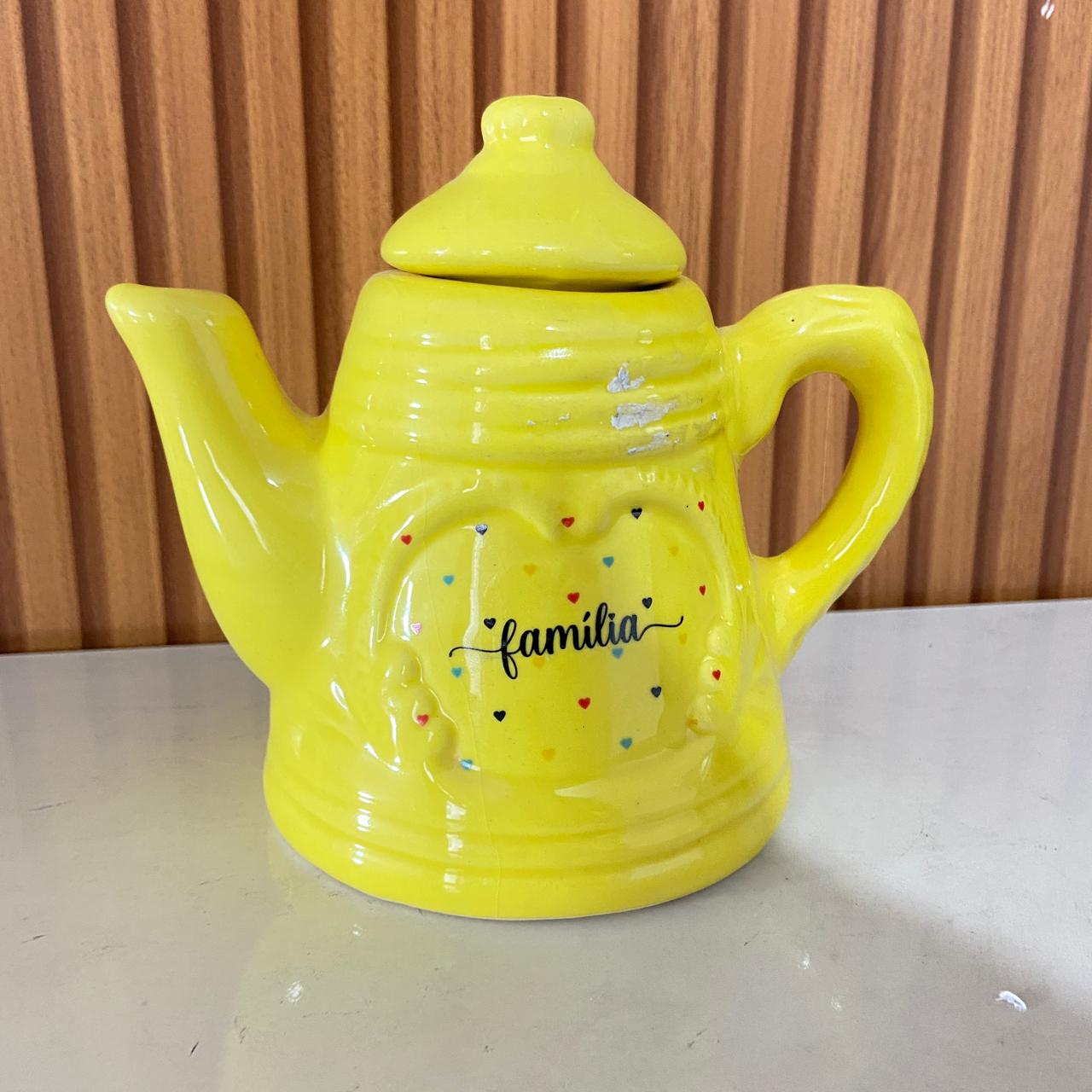 BULE DE PORCELANA AMARELO FAMÍLIA 600ML (1 UNIDADE)