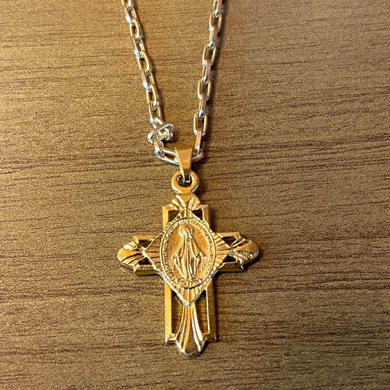 CORRENTE DOURADA CRUZ NOSSA SENHORA DAS GRAÇAS  ( 1 UNIDADE)