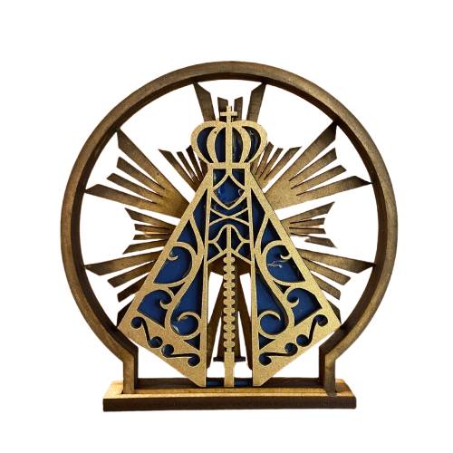 ADORNO DE MESA MDF MANDALA NOSSA SENHORA APARECIDA 14,5CM (1 UNIDADE)