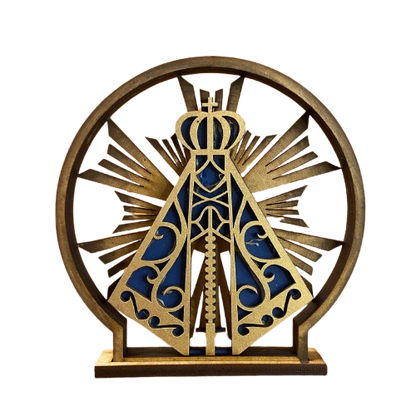 ADORNO DE MESA MDF MANDALA NOSSA SENHORA APARECIDA 14,5CM (1 UNIDADE)