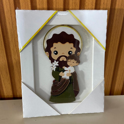 QUADRO MDF SÃO JOSÉ INFANTIL COM ACRÍLICO 16,2CMX 13CM (1 UNIDADE)