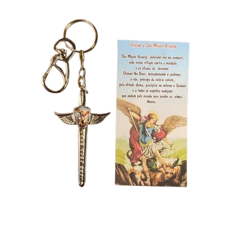 CHAVEIRO METAL RESINADO ESPADA DE SÃO MIGUEL ARCANJO ( 1UNIDADE)