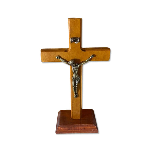 CRUCIFIXO MADEIRA DE MESA 20,5CM (1 UNIDADE)