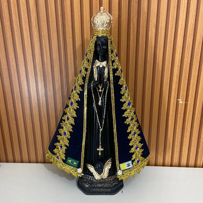 IMAGEM DE GESSO NOSSA SENHORA APARECIDA COM MANTO MOD2 45CM (1 UNIDADE)