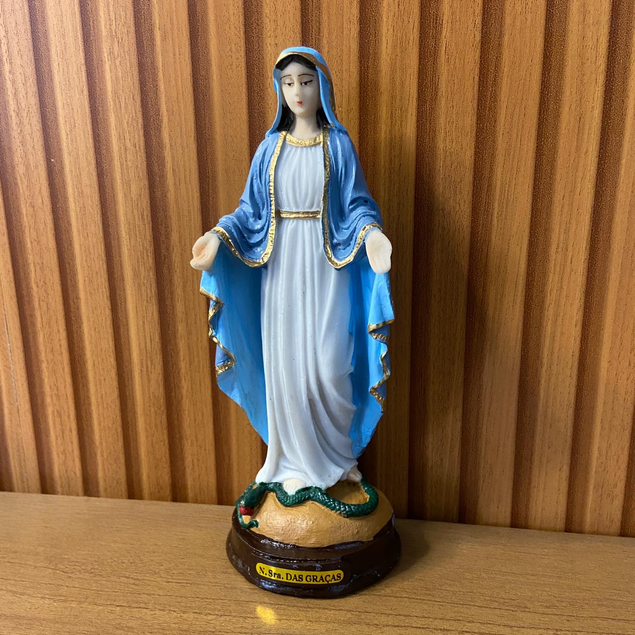 IMAGEM DE RESINA NACIONAL NOSSA SENHORA DAS GRAÇAS 20CM (1 UNIDADE)